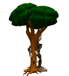 Gif animé Bigfoot arbre